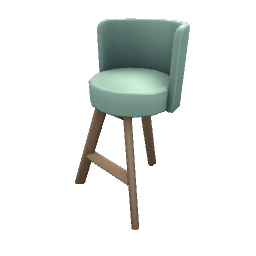 TS4 Three-legged bar chair - teal