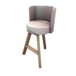 TS4 Three-legged bar chair - striped