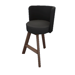 TS4 Three-legged bar chair - black