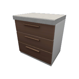 TS4 Modern kitchen set 1, counter - medium wood drawers