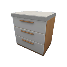 TS4 Modern kitchen set 1, counter - light wood, white drawers