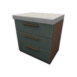 TS4 Modern kitchen set 1, counter - green drawers
