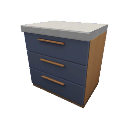 TS4 Modern kitchen set 1, counter - blue drawers