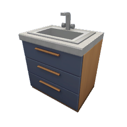 TS4 Modern kitchen set 1, sink - blue drawers
