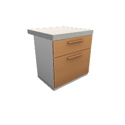 TS4 Modern kitchen set 1, island - light wood drawers