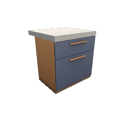 TS4 Modern kitchen set 1, island - blue drawers