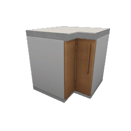 TS4 Modern kitchen set 1, corner counter - light wood drawers