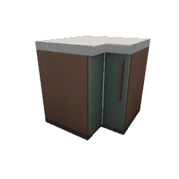 TS4 Modern kitchen set 1, corner counter - green drawers