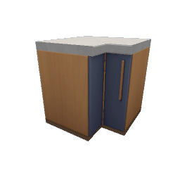 TS4 Modern kitchen set 1, corner counter - blue drawers