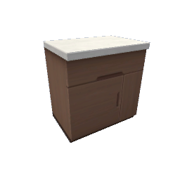 TS4 Modern kitchen set 2, counter - medium wood