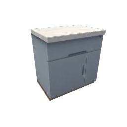 TS4 Modern kitchen set 2, counter - blue