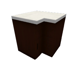 TS4 Modern kitchen set 2, corner counter - dark wood