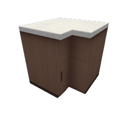 TS4 Modern kitchen set 2, corner counter - medium wood
