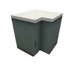 TS4 Modern kitchen set 2, corner counter - green