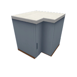 TS4 Modern kitchen set 2, corner counter - blue