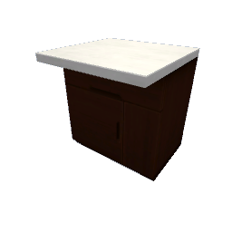 TS4 Modern kitchen set 2, island - dark wood