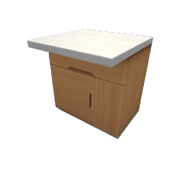 TS4 Modern kitchen set 2, island - light wood