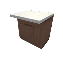 TS4 Modern kitchen set 2, island - medium wood