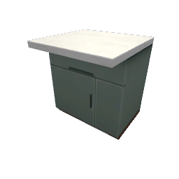 TS4 Modern kitchen set 2, island - green
