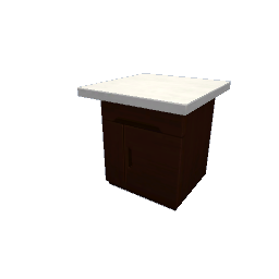 TS4 Modern kitchen set 2, island, right end - dark wood