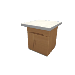 TS4 Modern kitchen set 2, island, right end - light wood