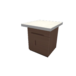 TS4 Modern kitchen set 2, island, right end - medium wood