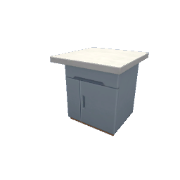 TS4 Modern kitchen set 2, island, right end - blue