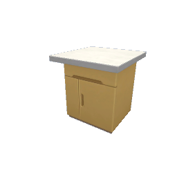 TS4 Modern kitchen set 2, island, right end - yellow