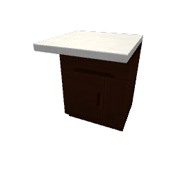 TS4 Modern kitchen set 2, island, left end - dark wood
