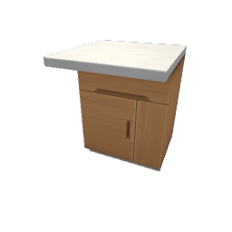 TS4 Modern kitchen set 2, island, left end - light wood