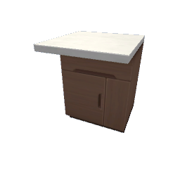 TS4 Modern kitchen set 2, island, left end - medium wood