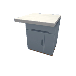 TS4 Modern kitchen set 2, island, left end - blue