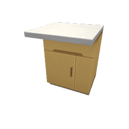 TS4 Modern kitchen set 2, island, left end - yellow