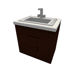 TS4 Modern kitchen set 2, sink - dark wood