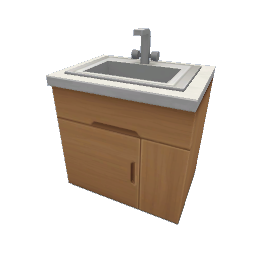 TS4 Modern kitchen set 2, sink - light wood
