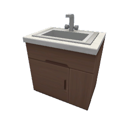 TS4 Modern kitchen set 2, sink - medium wood