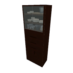 TS4 Modern kitchen set, tall cabinet - dark wood