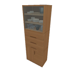 TS4 Modern kitchen set, tall cabinet - light wood