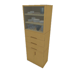 TS4 Modern kitchen set, tall cabinet - yellow