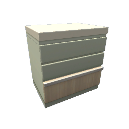 TS4 Modern kitchen set 3, counter - green, white countertop