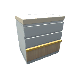 TS4 Modern kitchen set 3, counter - blue, white countertop