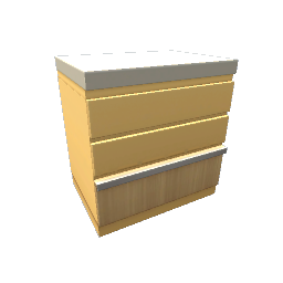 TS4 Modern kitchen set 3, counter - yellow, white countertop