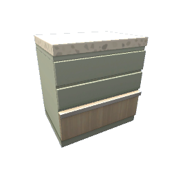 TS4 Modern kitchen set 3, counter - green