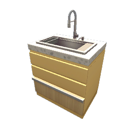 TS4 Modern kitchen set 3, sink - yellow