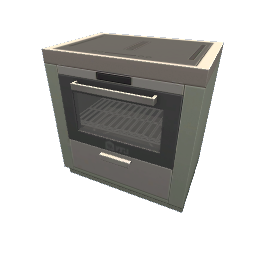 TS4 Modern kitchen set 3, stove - green