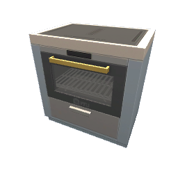 TS4 Modern kitchen set 3, stove - blue