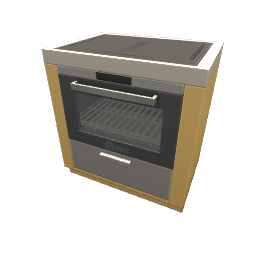 TS4 Modern kitchen set 3, stove - yellow