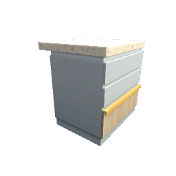 TS4 Modern kitchen set 3, island - blue