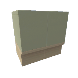 TS4 Modern kitchen set 3, cabinet - green
