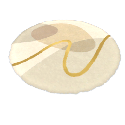 TS4 Abstract design carpet - natural white and gold